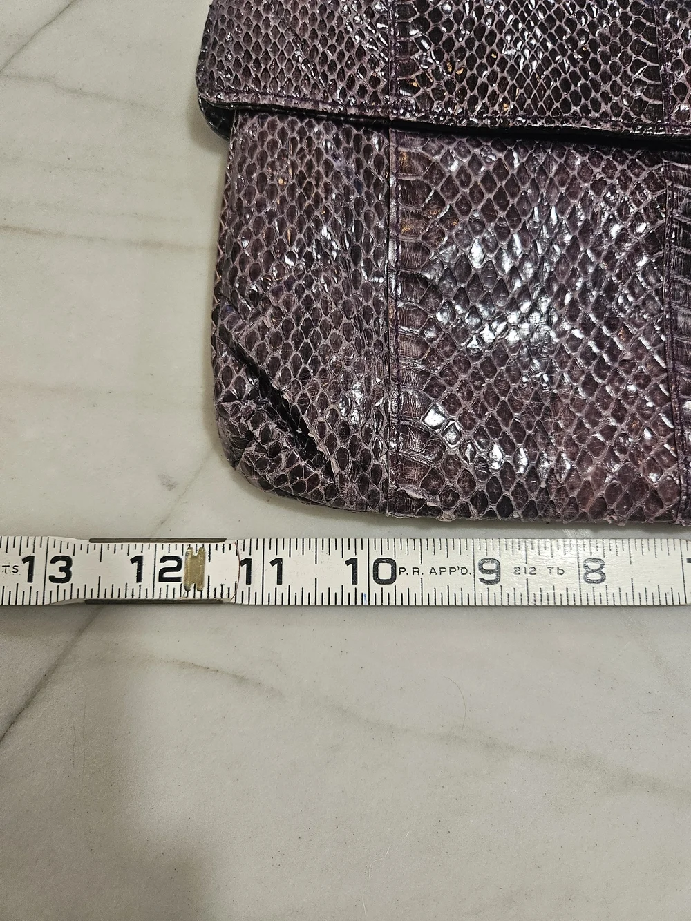 Vintage Joseph Genuine Purple Snakeskin Convertible Envelope Clutch Bag